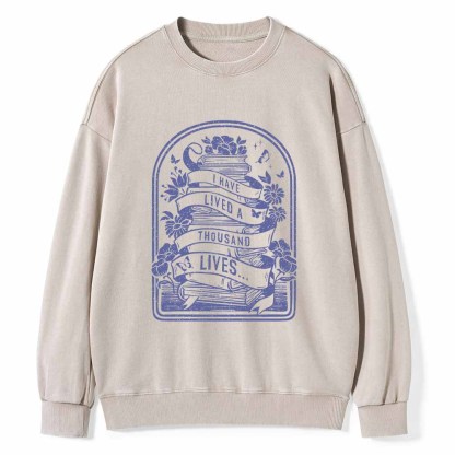 Pagewings Literature Shirt for Bibliophiles Unisex Washed Sweatshirt