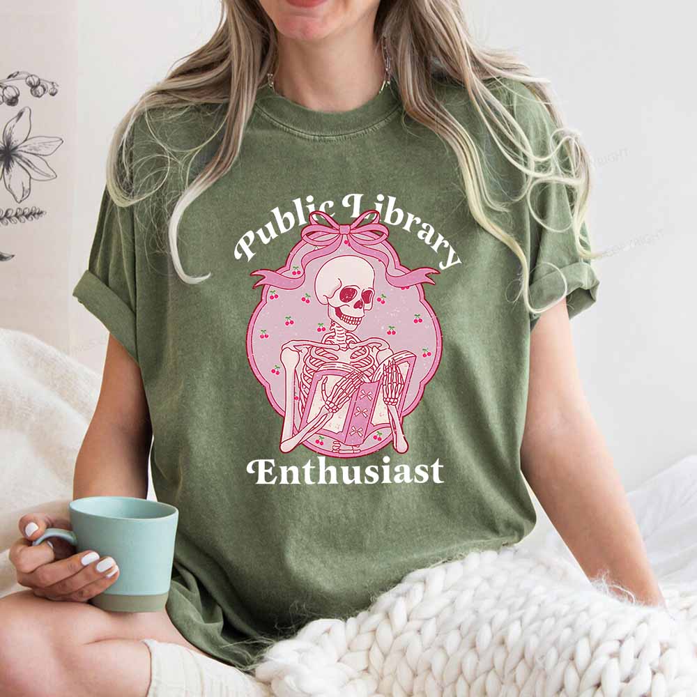 Pagewings Public Library Enthusiast  Unisex Washed T-shirt