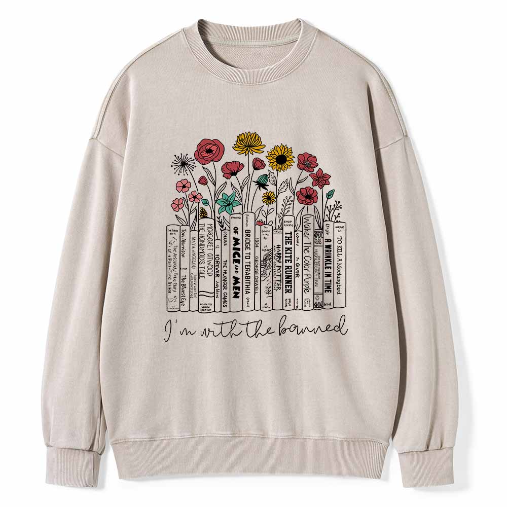 Pagewings Banned Books Shirt Unisex Washed Sweatshirt