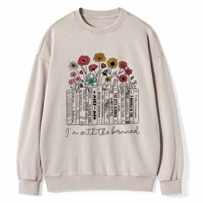 Pagewings Banned Books Shirt Unisex Washed Sweatshirt