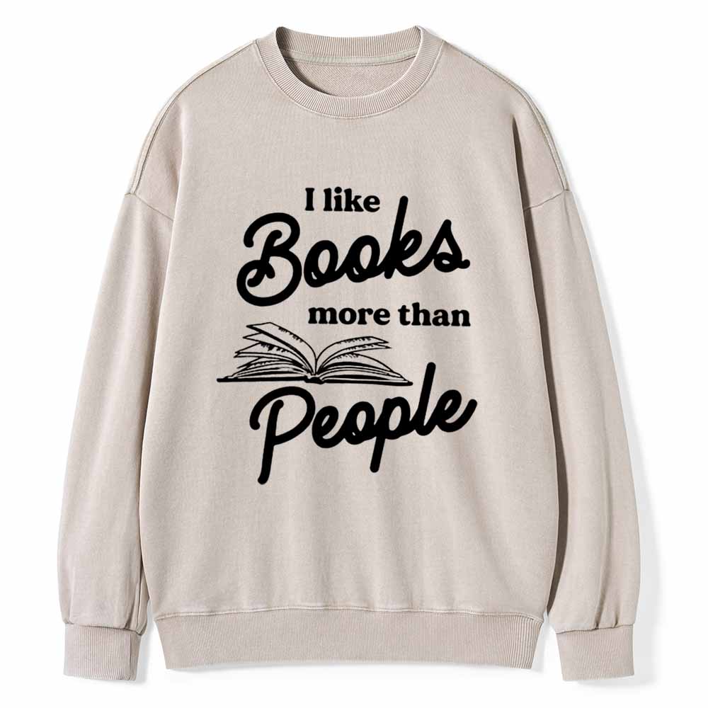 Pagewings Books More Than People Unisex Tee Unisex Washed Sweatshirt