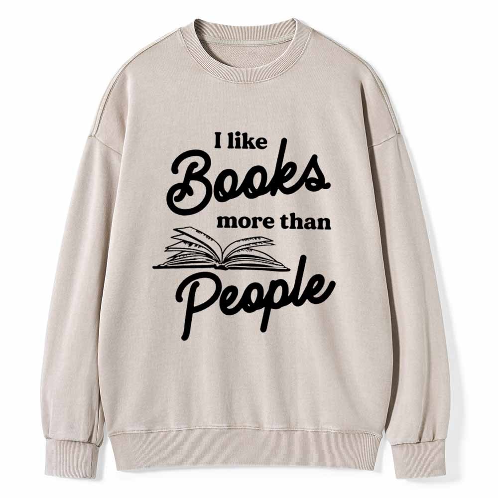 Pagewings Books More Than People Unisex Tee Unisex Washed Sweatshirt