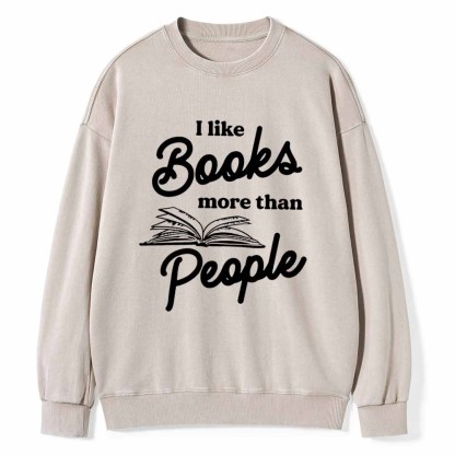 Pagewings Books More Than People Unisex Tee Unisex Washed Sweatshirt