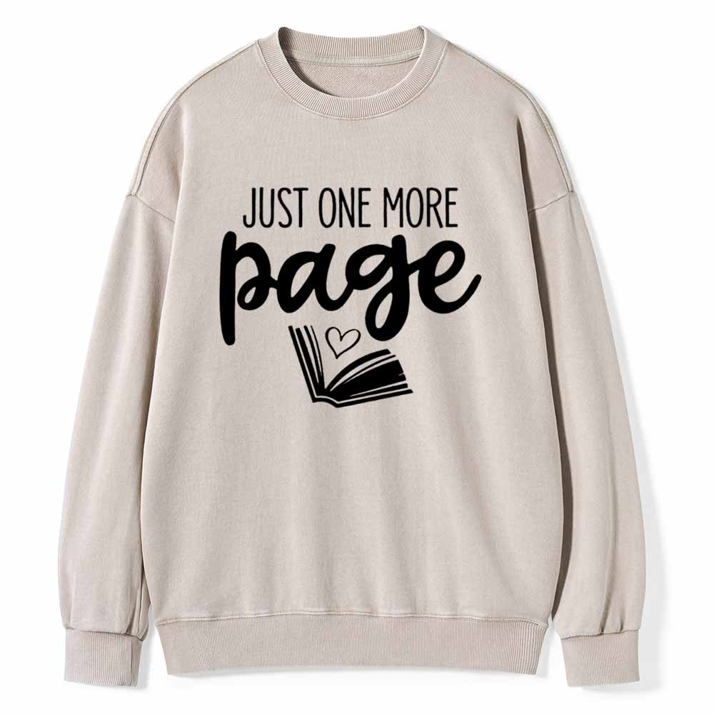 Pagewings Just One More Page Unisex Tee Unisex Washed Sweatshirt