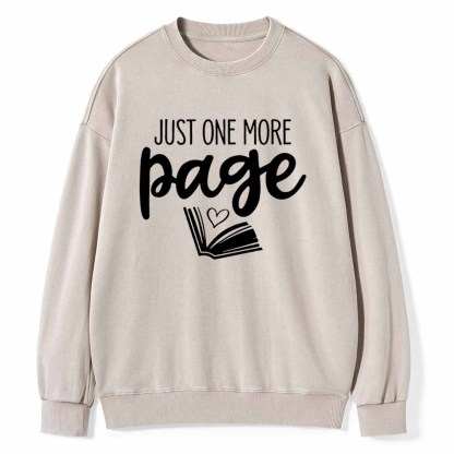 Pagewings Just One More Page Unisex Tee Unisex Washed Sweatshirt