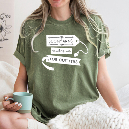 Pagewings Bookmarks Are For Quitters Unisex Tee Unisex Washed T-shirt