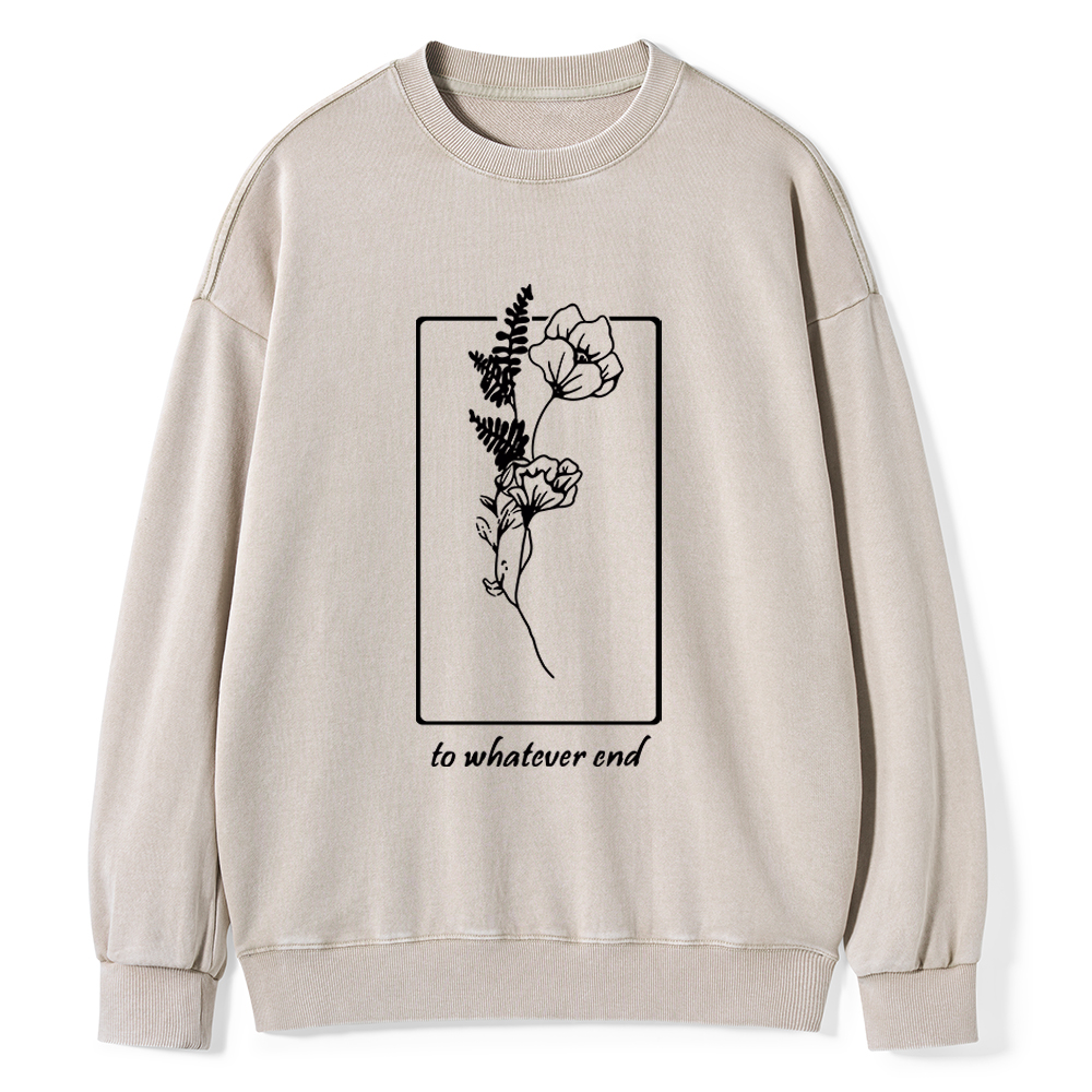 Pagewings Throne Of Glass Flower Aelin Quote Unisex Washed Sweatshirt