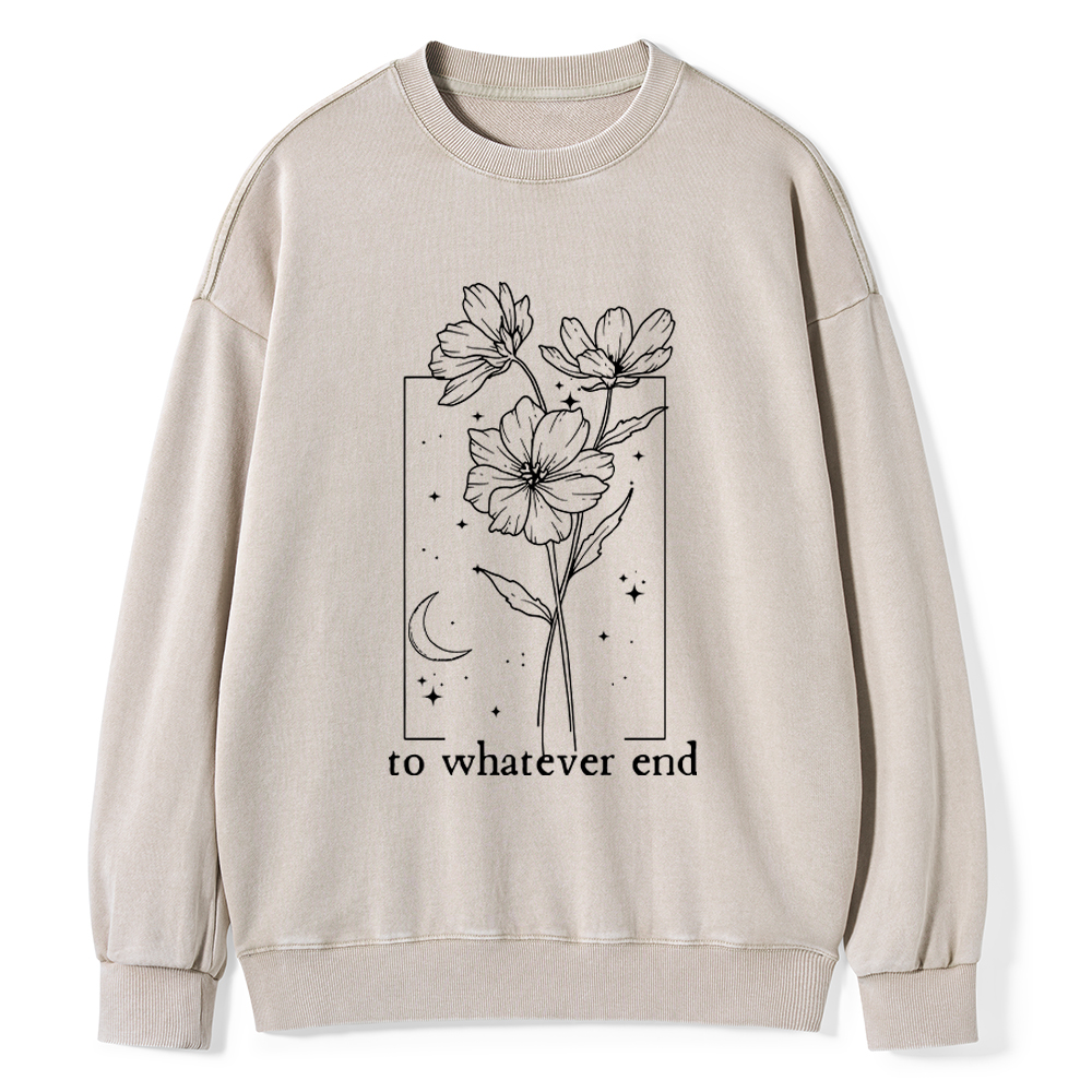 Pagewings To Whatever End Hoodie Unisex Washed Sweatshirt