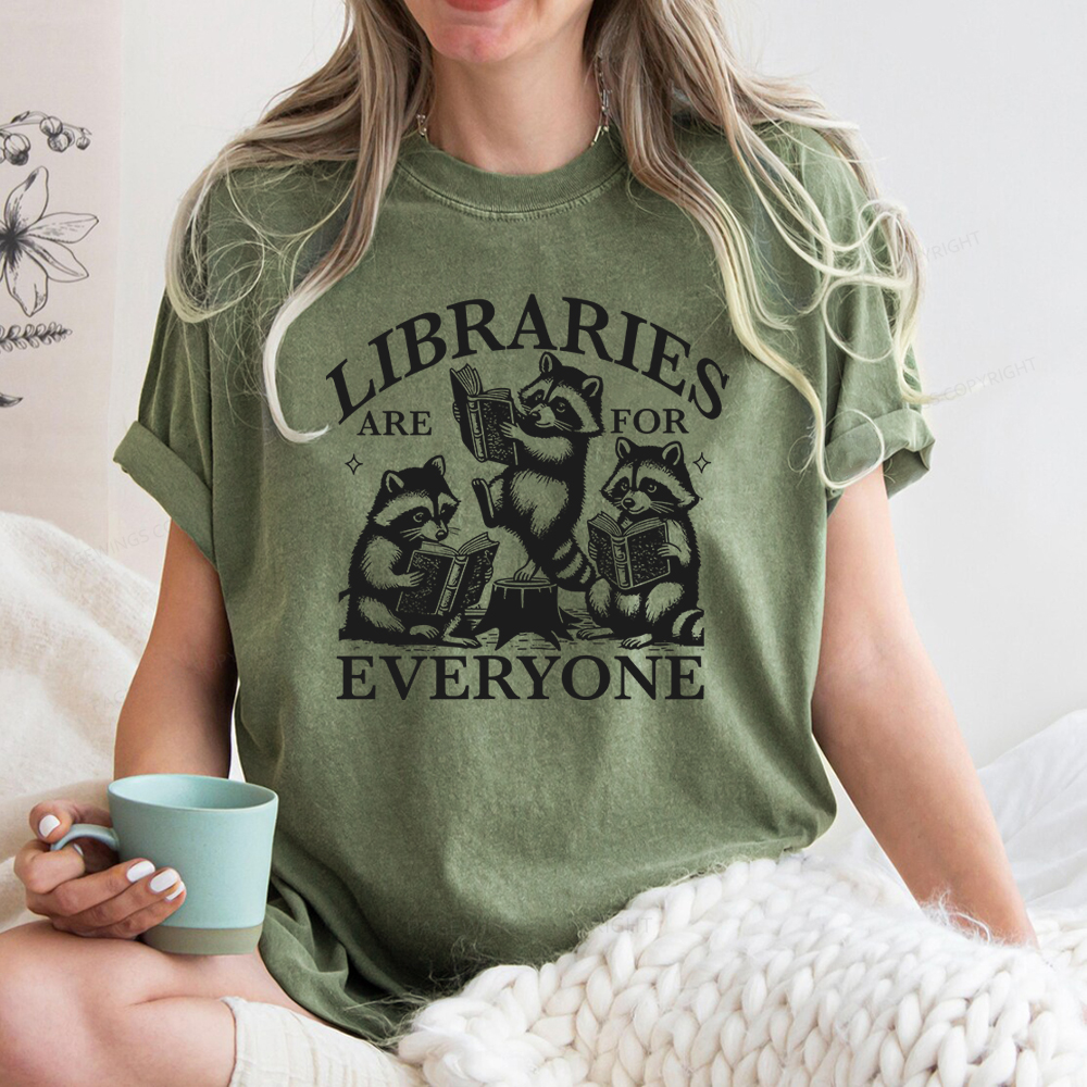 Pagewings Libraries are for everyone Unisex Washed T-shirt