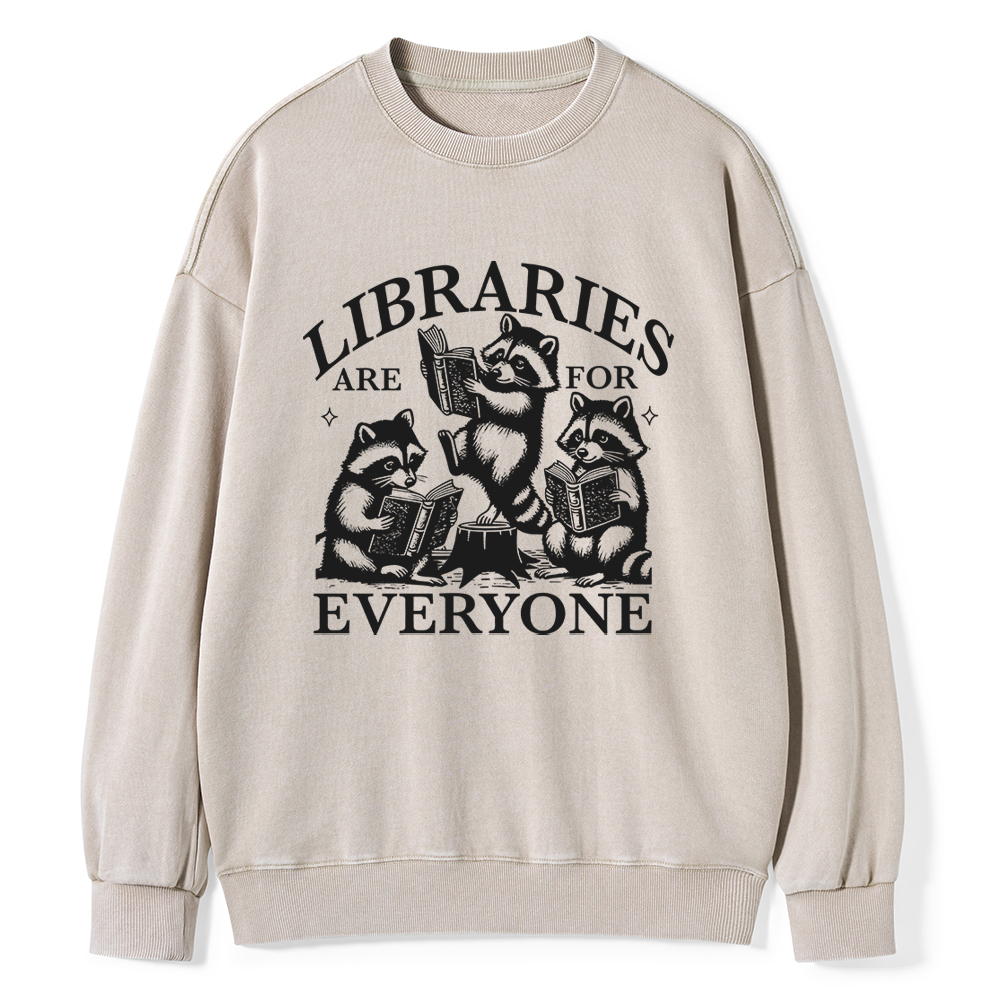 Pagewings Libraries are for everyone Unisex Washed Sweatshirt