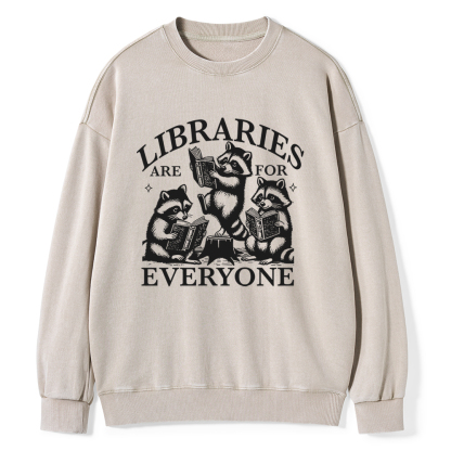Pagewings Libraries are for everyone Unisex Washed Sweatshirt