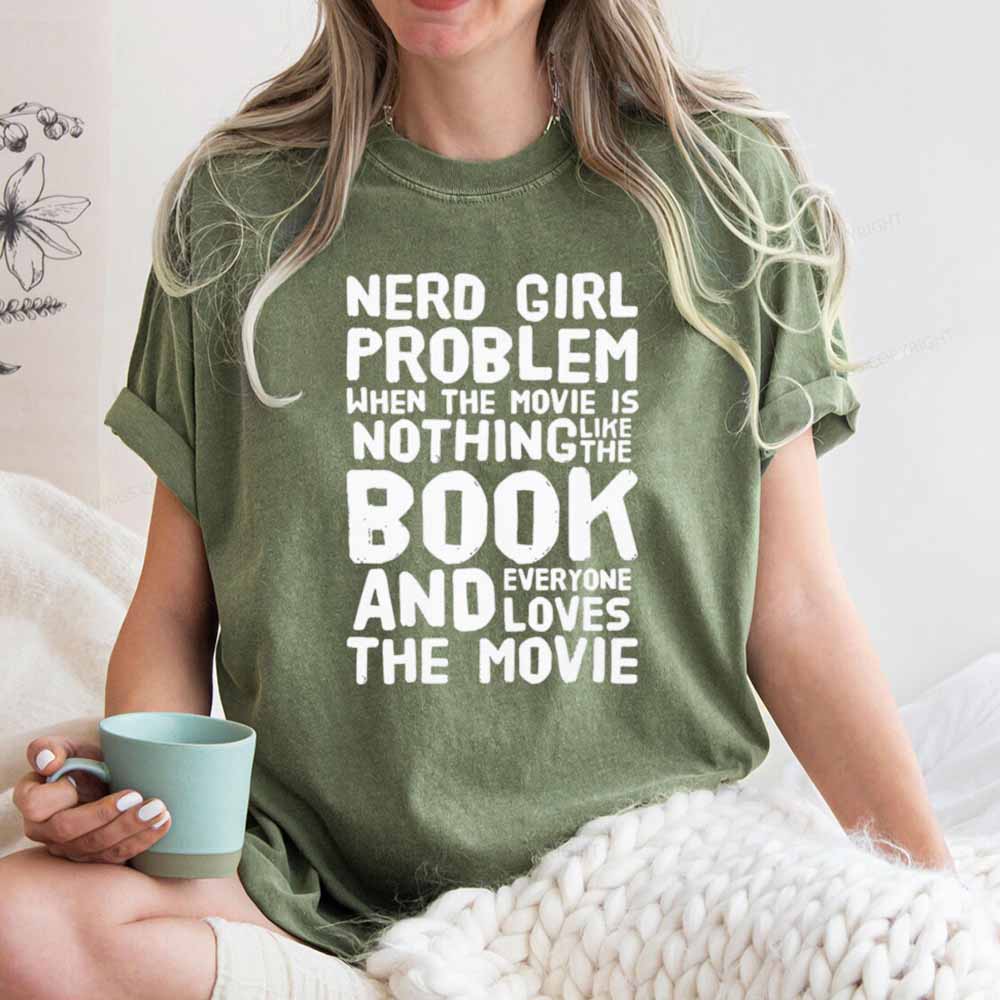 Pagewings NERD GIRL PROBLEM Club Unisex Washed T-shirt
