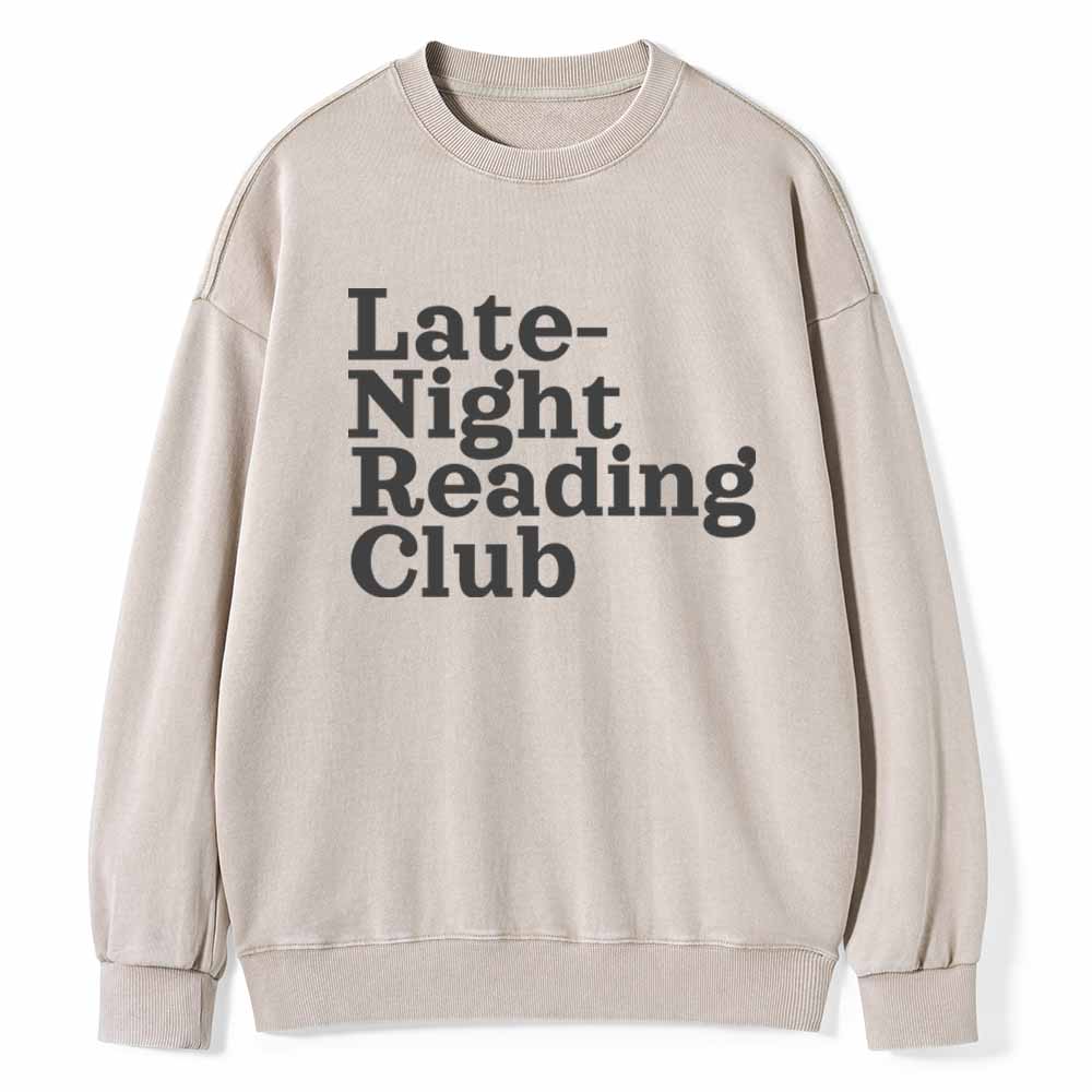 Pagewings Late-Night Reading Club Unisex Washed Sweatshirt