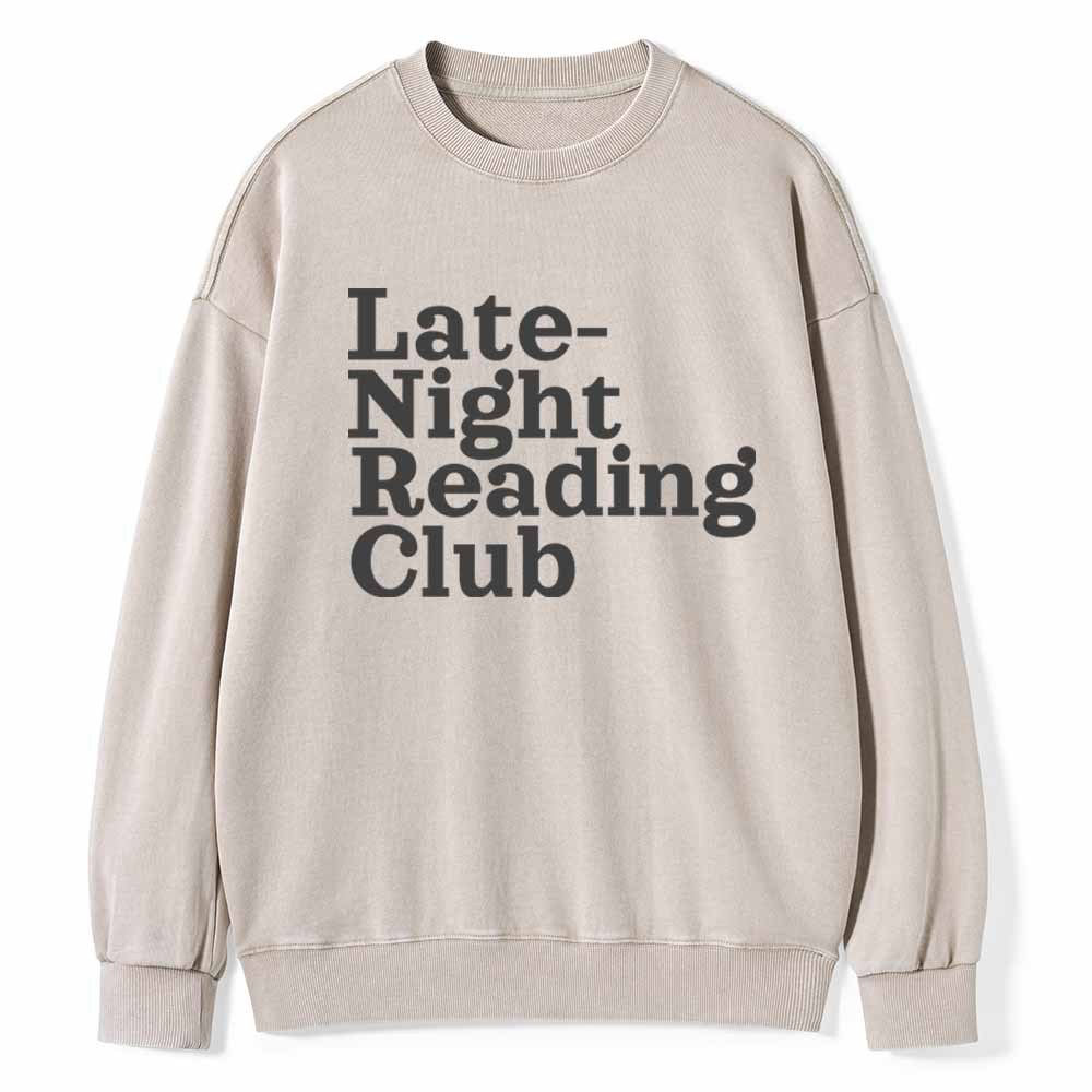Pagewings Late-Night Reading Club Unisex Washed Sweatshirt