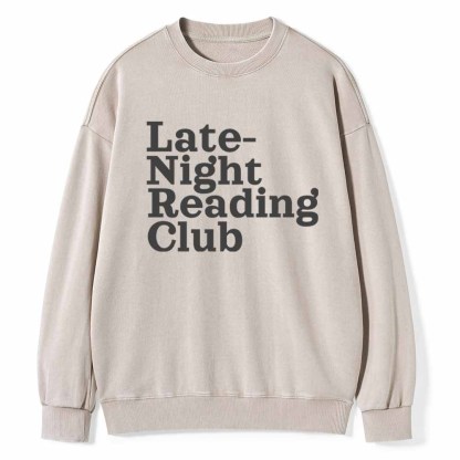 Pagewings Late-Night Reading Club Unisex Washed Sweatshirt