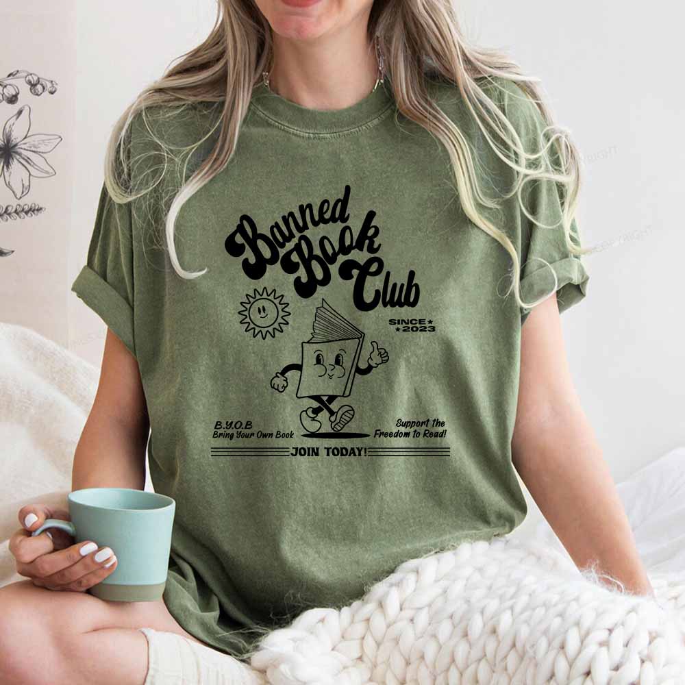 Pagewings Read Banned Books Unisex Washed T-shirt