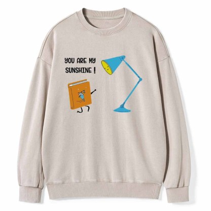 Pagewings You Are My Sunshine book Unisex Washed Sweatshirt
