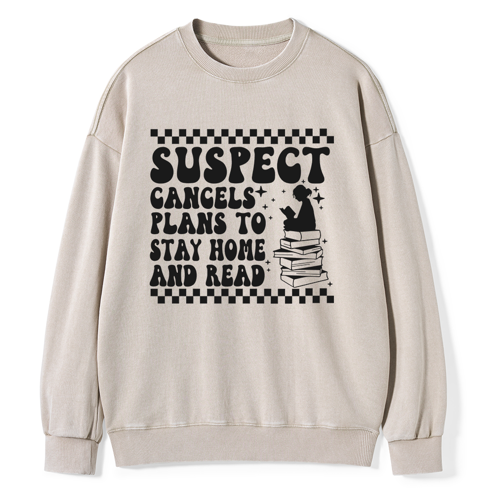 Pagewings Cancels Plans To Stay Home And Read Unisex Washed Sweatshirt