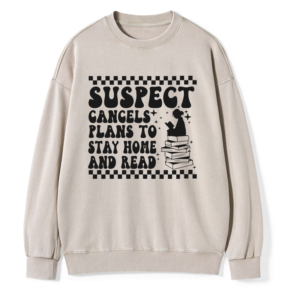 Pagewings Cancels Plans To Stay Home And Read Unisex Washed Sweatshirt