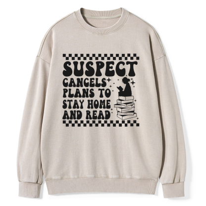 Pagewings Cancels Plans To Stay Home And Read Unisex Washed Sweatshirt