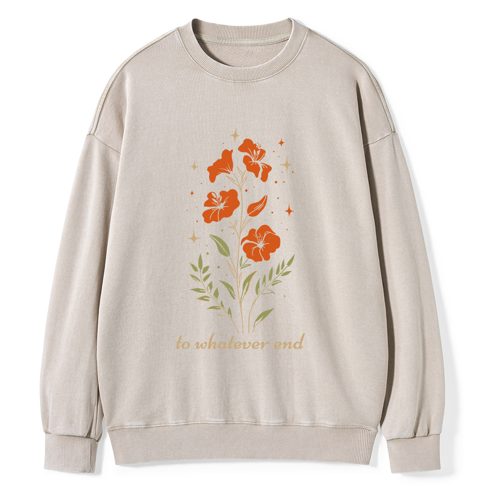 Pagewings Throne of Glass To Whatever End Unisex Washed Sweatshirt