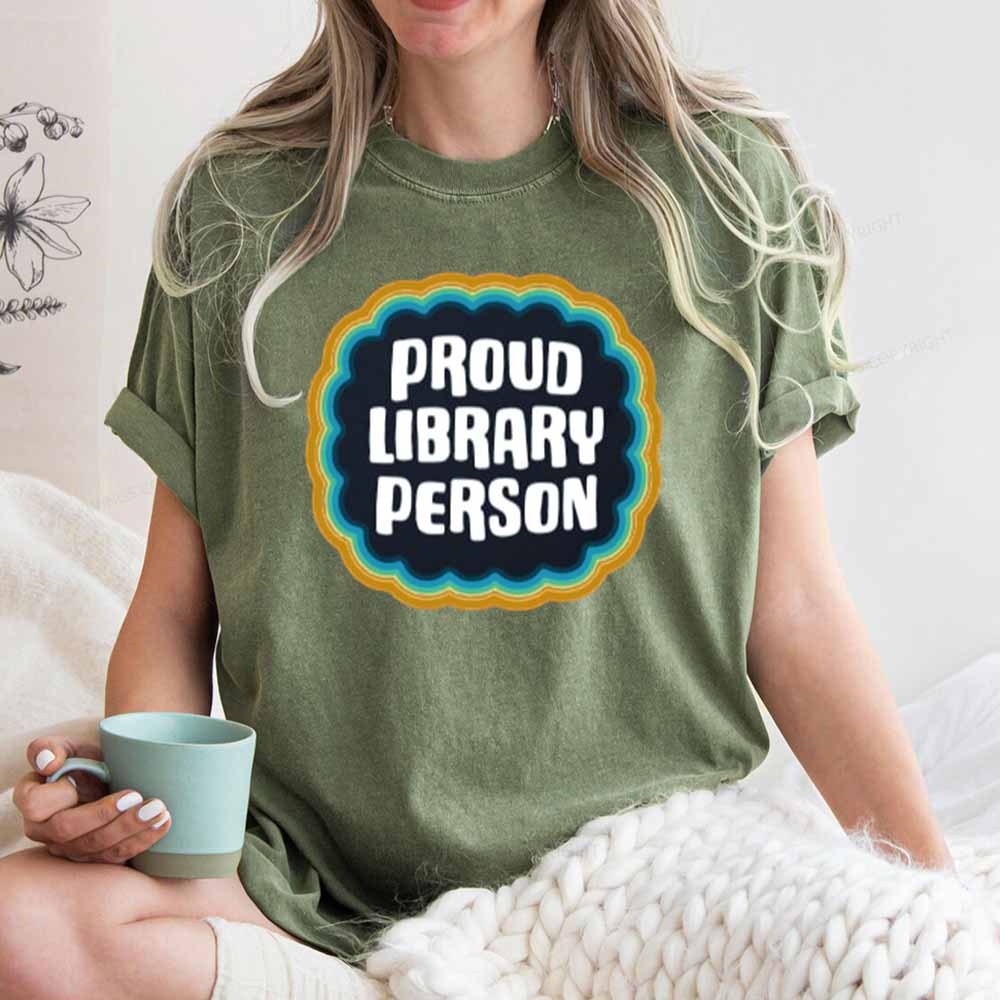 Pagewings Proud Library Person T-Shirt Unisex Washed T-shirt