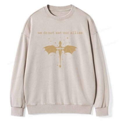 Pagewings We Do Not Eat Our Allies Unisex Washed Sweatshirt