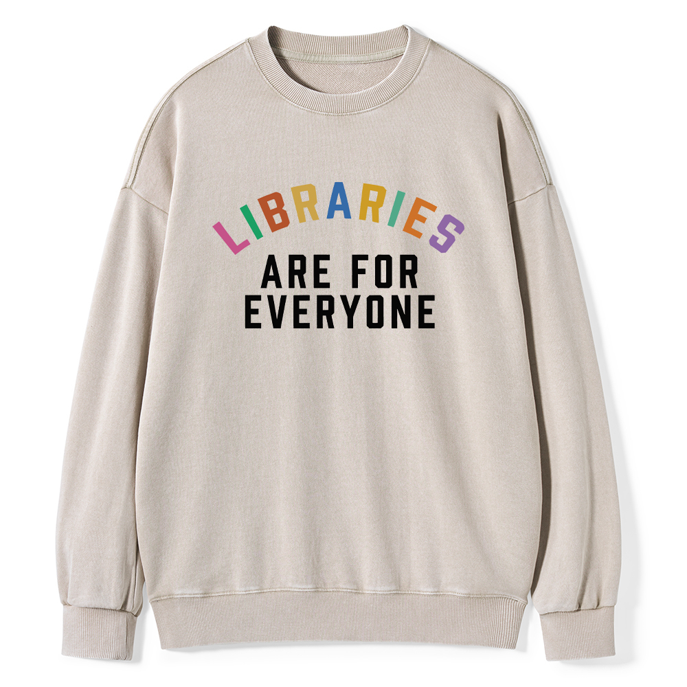 Pagewings Libraries Are For Everyone Unisex Washed Sweatshirt