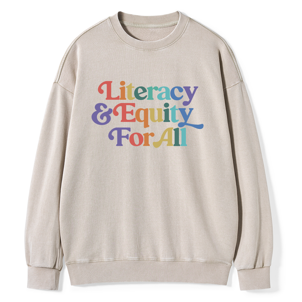 Pagewings Literacy & Equity For All Unisex Washed Sweatshirt