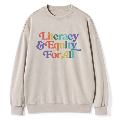 Pagewings Literacy & Equity For All Unisex Washed Sweatshirt