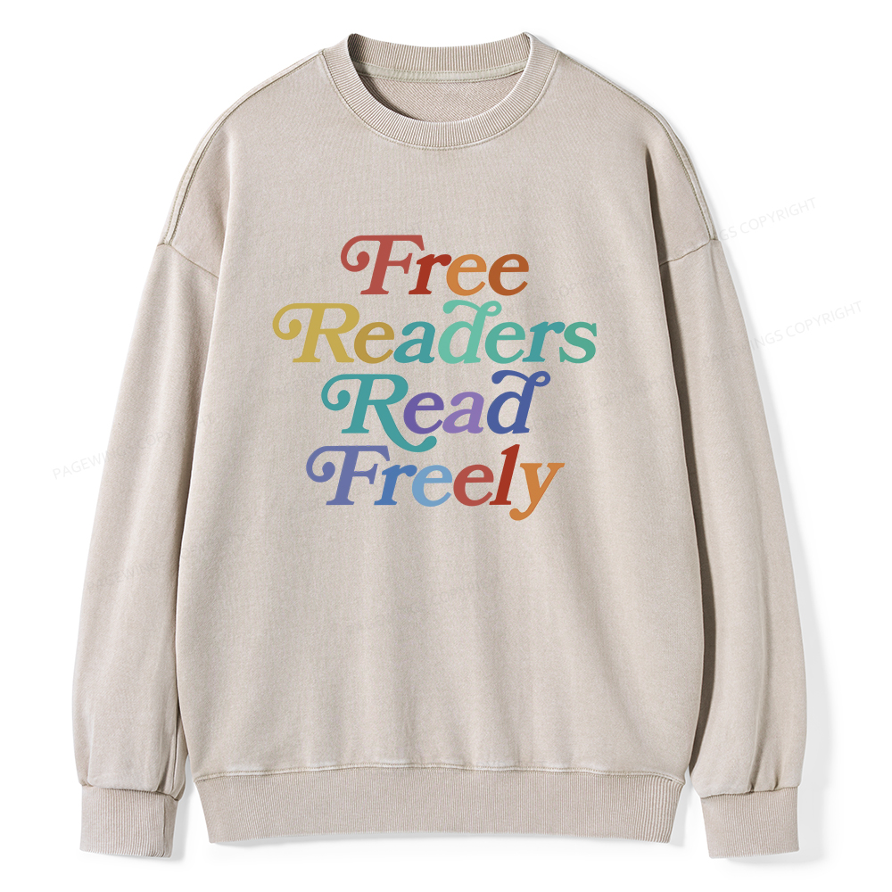  Pagewings Free Readers Read Freely Unisex Washed Sweatshirt