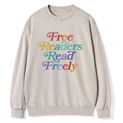  Pagewings Free Readers Read Freely Unisex Washed Sweatshirt