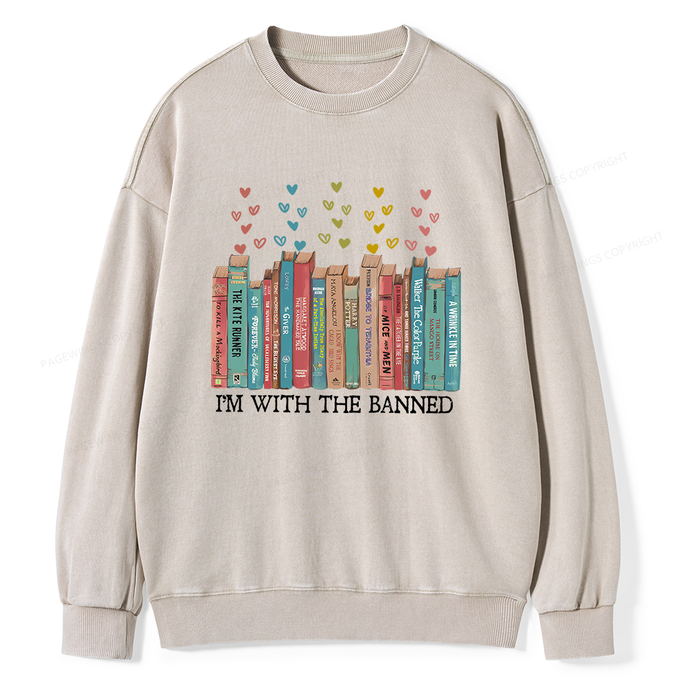 Pagewings I‘m With The Banned Unisex Washed Sweatshirt