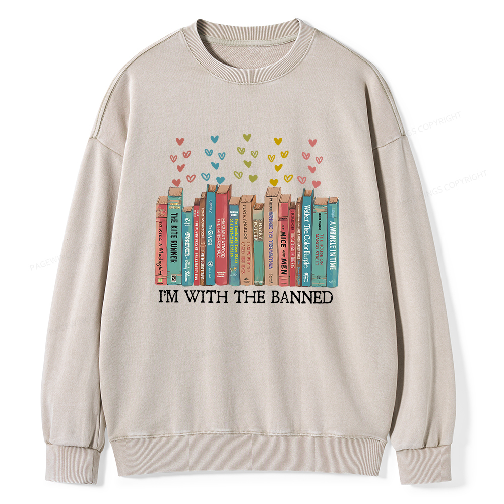 Pagewings I‘m With The Banned Unisex Washed Sweatshirt