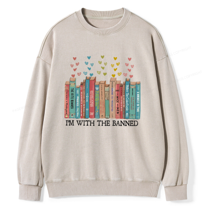Pagewings I‘m With The Banned Unisex Washed Sweatshirt
