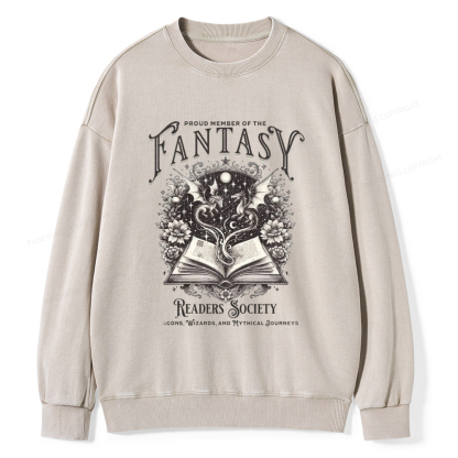 Pagewings Fantasy Readers Society Unisex Washed Sweatshirt
