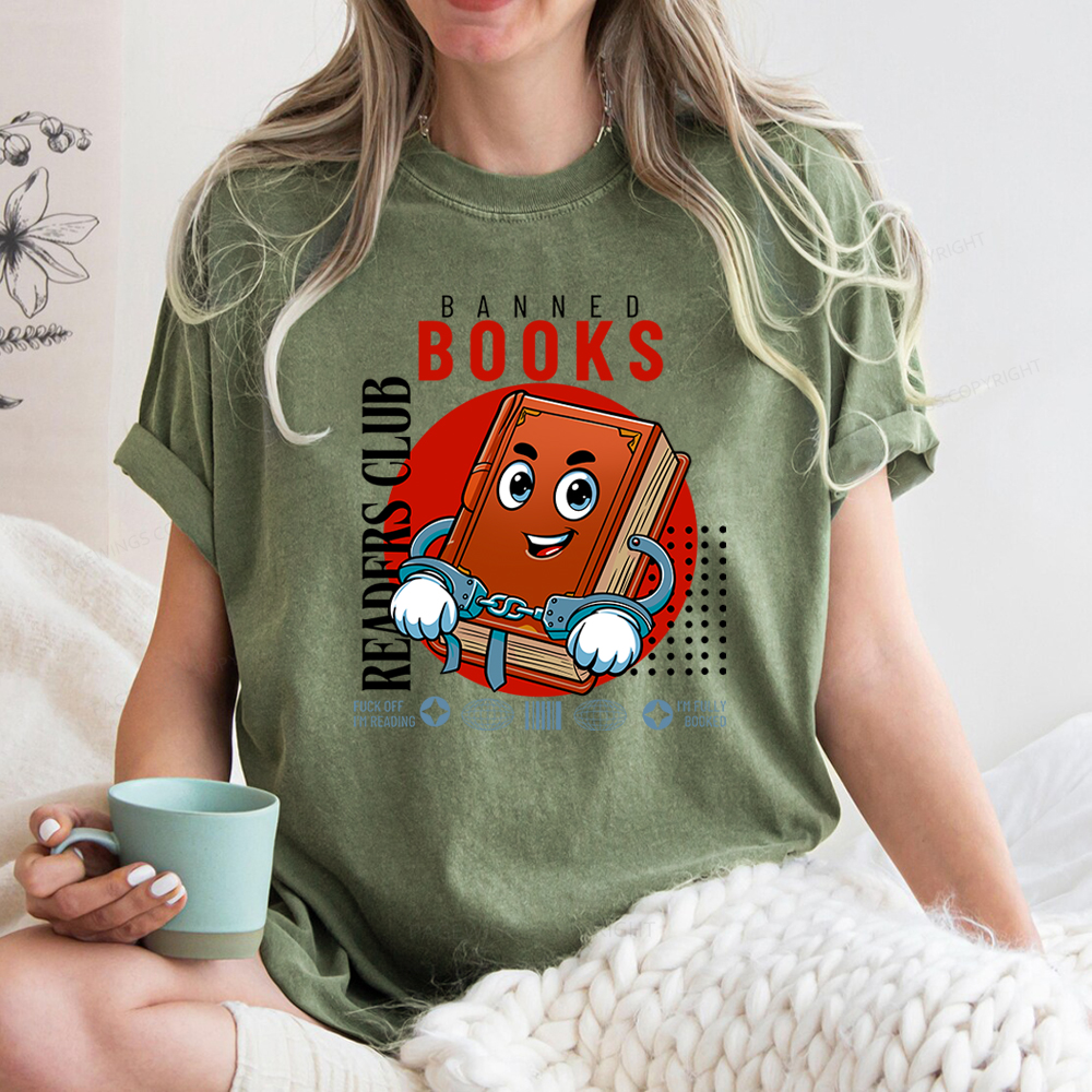 Pagewings Banned book readers club Unisex Washed T-shirt