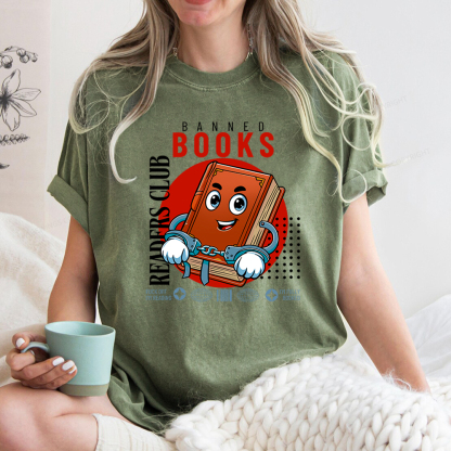 Pagewings Banned book readers club Unisex Washed T-shirt