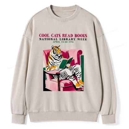 Pagewings Library Week Poster 1996 Unisex Washed Sweatshirt