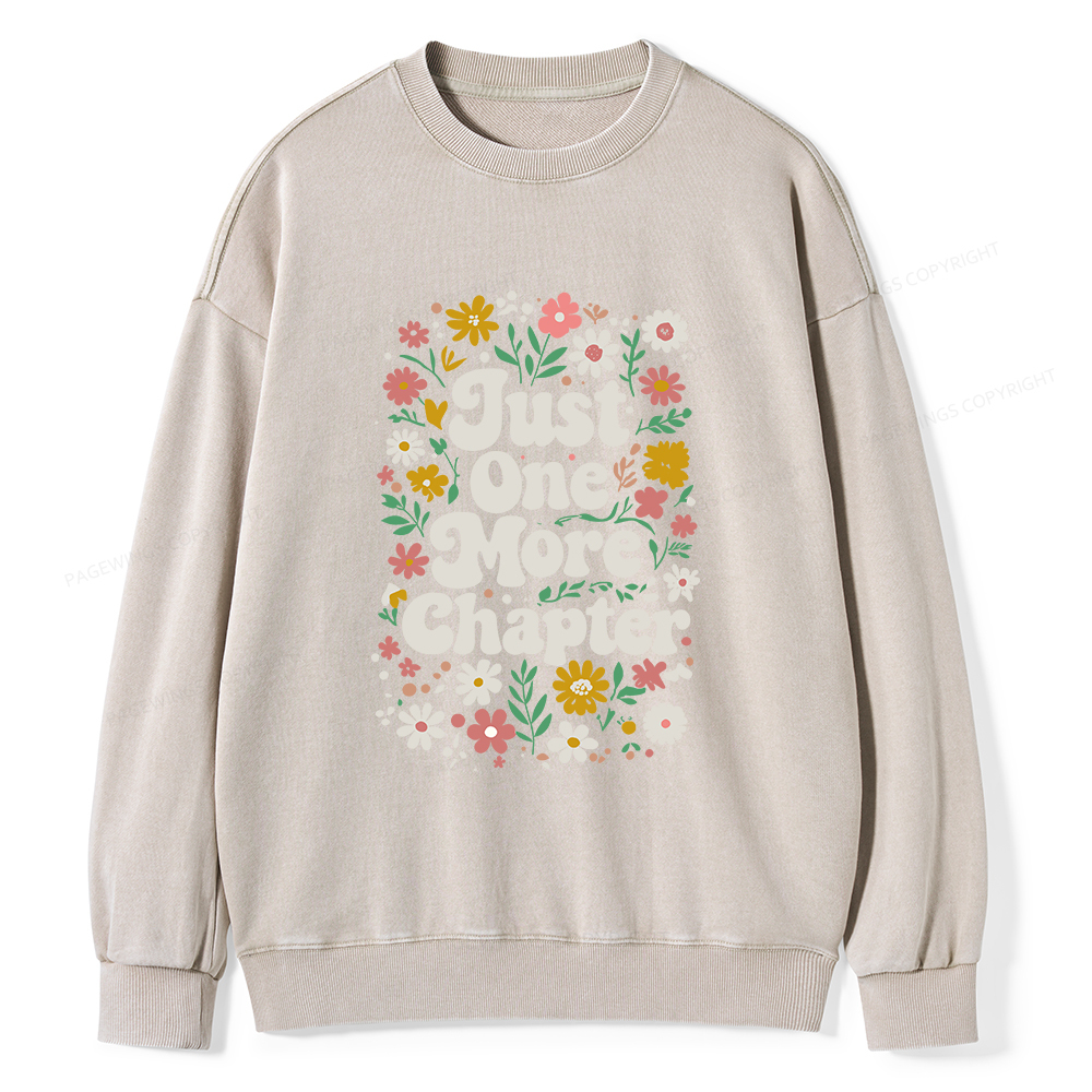 Pagewings Just One More Chapter Unisex Washed Sweatshirt