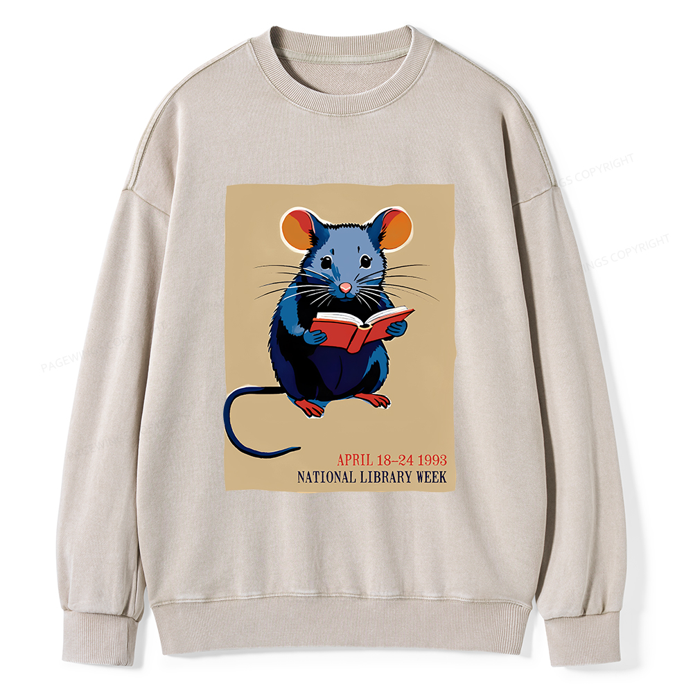 Pagewings National Library Week Unisex Washed Sweatshirt