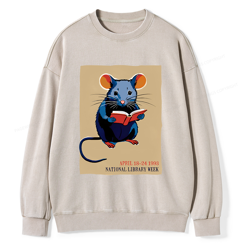 Pagewings National Library Week Unisex Washed Sweatshirt