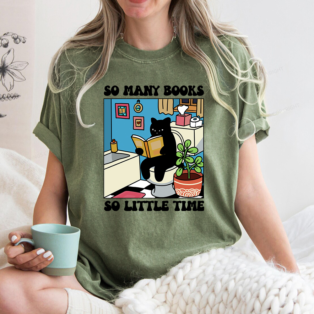 Pagewings So Many Books So Little Time Unisex Washed T-shirt