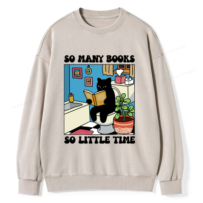 Pagewings So Many Books So Little Time Unisex Washed Sweatshirt