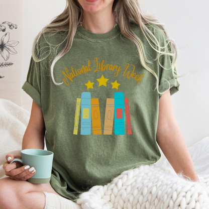 Pagewings National Library Week Unisex Washed T-shirt