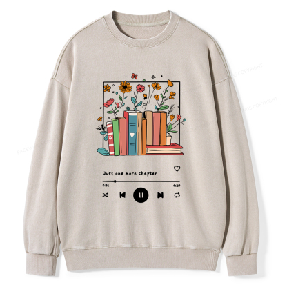 Pagewings Just One More Chapter Unisex Washed Sweatshirt