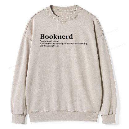 Pagewings Booknerd Book Lover Enthusiast Unisex Washed Sweatshirt