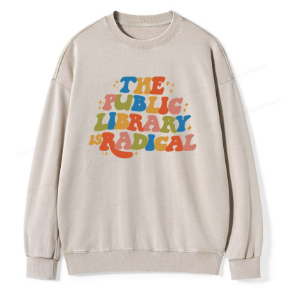 Pagewings Public Library Unisex Washed Sweatshirt