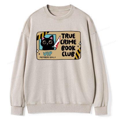 Pagewings True Crime Book Club Unisex Washed Sweatshirt