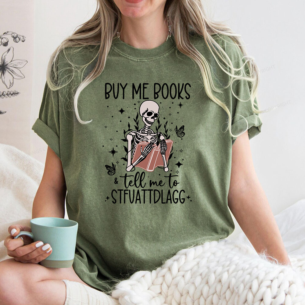 Pagewings Buy Me Books & Tell Me To Stfuatdlagg Unisex Washed T-shirt